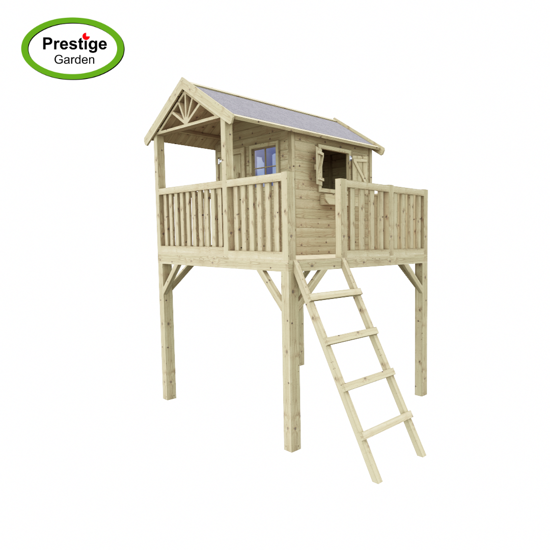 houten speelhuis met veranda