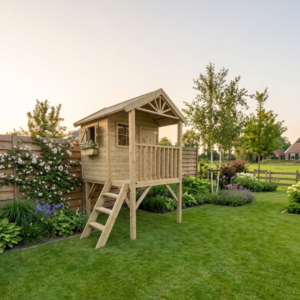 leuk houten speelhuis op palen