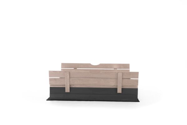Zandbak 140 x 120 - met opklapbare bankjes - 2 planks antraciet met naturel  - Prestige Garden - Afbeelding 4