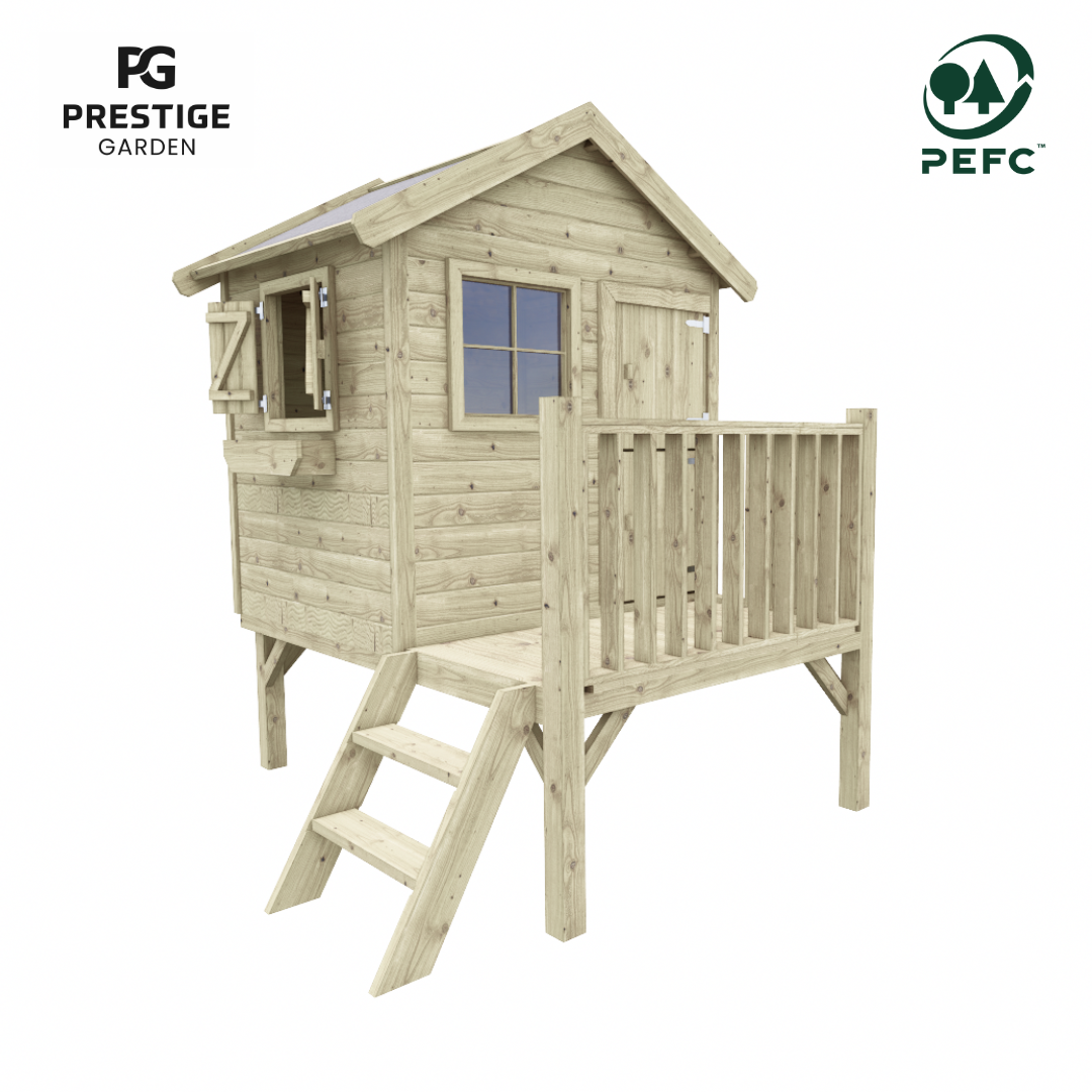 Klein houten speelhuis