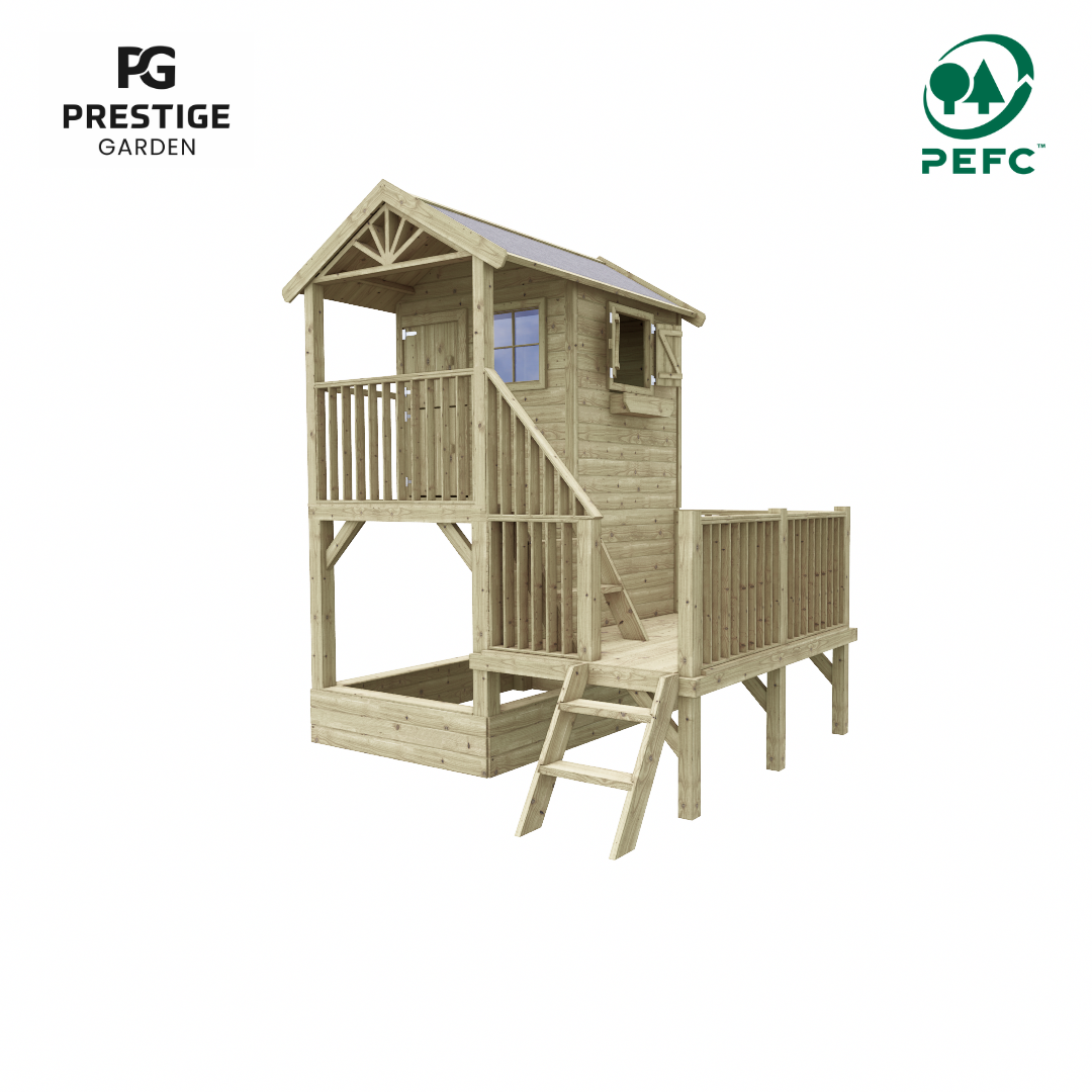 Mooi stevig houten speelhuis voor buiten