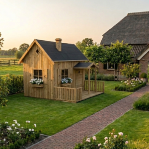 Groot hoog houten speelhuis